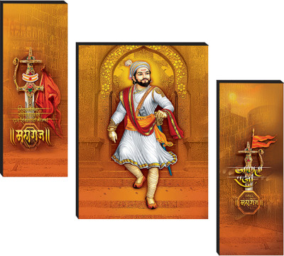 Masstone Digital Reprint 12 inch x 18 inch Painting(With Frame, Pack of 3)