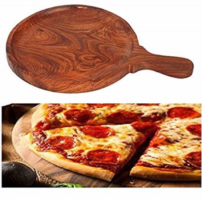 Bikler Handcrafted Wooden Pizza Plate Pizza Serving Platter Pizza Serving Tray For Dinning Table Home & Kitchen Long Lasting Durable (Size 10 Inch) Pizza Tray