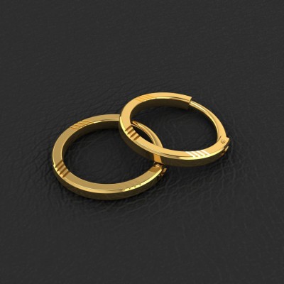LORDS JEWELS Simple Love Bali for Girls and Women BIS Hallmarked & Approved Yellow Gold 22kt Hoop Earring