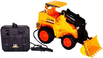 Aseenaa Remote Control Battery Operated Small Plastic Crane Dumper Truck Toy for Kids | RC Controlled Mini Monster Vehicles Machine | Plastic JCB Vehicle Trucks Toys for Boys and Girls | Color Yellow(Yellow)