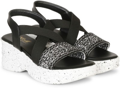 H.M.LADIES Women Wedges(Black , 5)