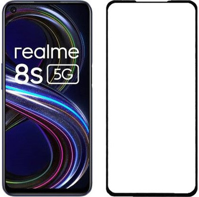 HOBBYTRONICS Edge To Edge Tempered Glass for Realme 8s, Realme 8s 5G(Pack of 1)