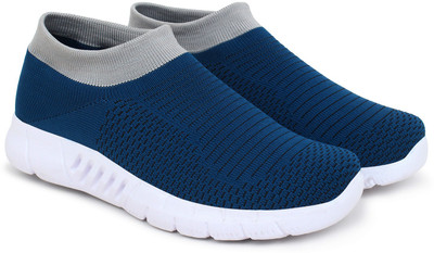 action Slip On Sneakers For Men(Blue, Grey , 8)