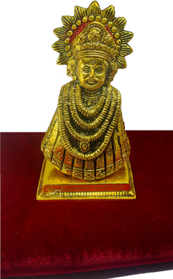 Arik Handmade Metal Lord Khatu Shyam Ji Decorative Showpiece  -  16.5 cm(Brass, Gold)