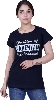 Varenyam Casual Printed Women Dark Blue Top