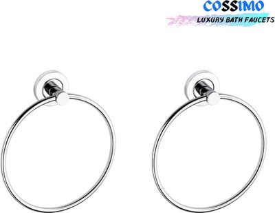 COSSIMO - CTR-01 - Stainless Steel Towel Ring for Bathroom/Wash Basin/Napkin-Towel Hanger/Bathroom Accessories (Chrome-Round) - Set of 2 pcs SILVER Towel Holder(Stainless Steel)
