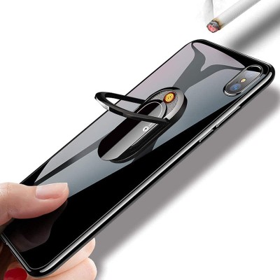 ENMORA ZW-738T|USB Charging Lighter with Phone Ring Stand Holder Finger Grip 360 Degree Cigarette Lighter |Lighter Flameless Windproof with Metal Phone Ring Stand Holder Cellphone Finger Grip 360 Degree Rotation Cool Lighter. Specification USB . No gas or fuel is required. Flameless &Wind Proof. Eas