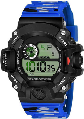 Boro ultimate new digital watch army look and trending watch fast selling track designer Army Blue 7 Light Digital Watch  - For Men