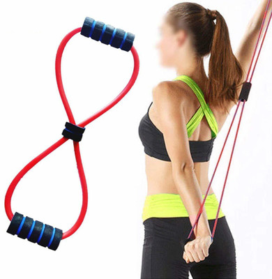 sonu beauty Figure 8 Lifting Straps Exercise Band for Home Gym for Men and Women Resistance Tube(Red)