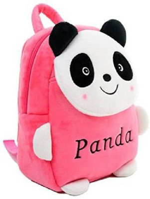 BestLook Panda Soft Velvet Kids School Nursery Picnic Backpack Bag, 10 L School Bag(Pink, 10 L)