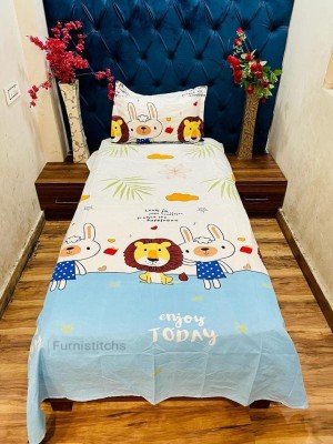 Home Readiness 210 TC Cotton Single Cartoon Flat Bedsheet(Pack of 1, Multicolor)
