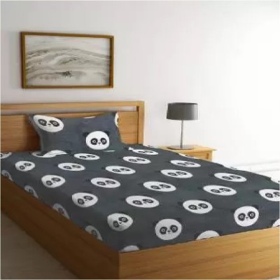 Home Readiness 165 TC Cotton Single Cartoon Flat Bedsheet(Pack of 1, Multicolor)