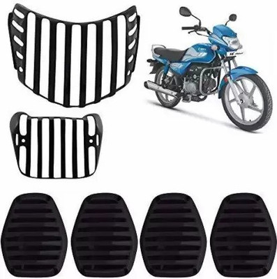 WHEETOYKART Headlight Protective Grill Set of 6 for Hero HF Delux PVC Material Modification Use Bike Headlight Grill(Black)
