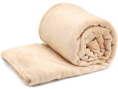 Supreme Home Collective Solid Single Fleece Blanket for  Mild Winter(Microfiber, Beige)
