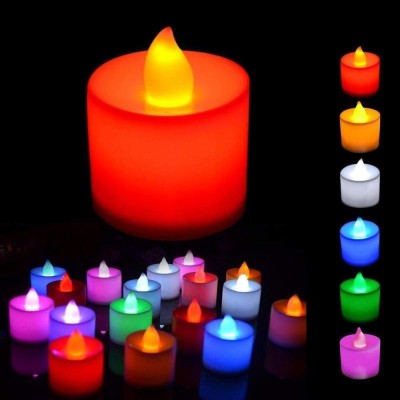 Festive Blessings Light Candles Set of 12 Pcs Electrical Diya Candles Battery Operated Colored Fake Candles, Acrylic led tealight candles for Home Decor ,led candles for home decoration ,battery candles .flameless candles SET OF 12 for Your Home Decoration Diwali,lightning for home decoration,diwali