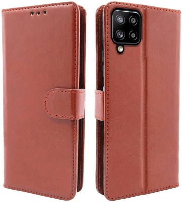 Juberous Flip Cover for Samsung Galaxy M32 4G, Samsung Galaxy F22 4G, Samsung Galaxy A22 4G(Brown, Cases with Holder, Pack of: 1)