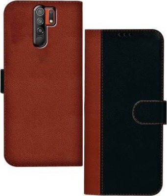 Flospy Flip Cover for Poco M2 Reloaded(Black, Brown, Shock Proof, Pack of: 1)