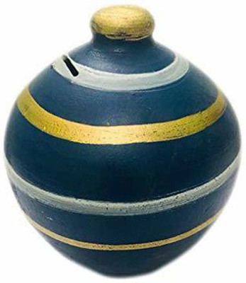 hc the crafts clay gullak blue color gullak Coin Bank pack of 1 Coin Bank(Blue)