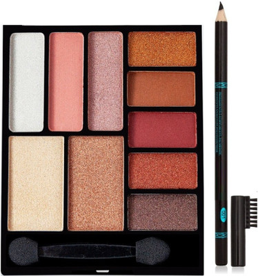 MYEONG Professional Highly Use Black Color Eye Brow Pencil & Multi Color Eye Shadow Matte Pigmented Colorful Powder Long Lasting Waterproof Eye Shadow Palette Eye Combo kit(2 Items in the set) MYEONG Professional Highly Use Black Color Eye Brow Pencil & Multi Color Eye Shadow Matte Pigmented Colorful Powder Long Lasting Waterproof Eye Shadow Palette Eye Combo kit(2 Items in the set)
