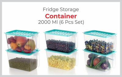 heviz Polypropylene Fridge Container  - 2000(Multicolor)