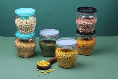 UNICEPT Plastic Grocery Container  - 1000 ml(Pack of 8, Multicolor)