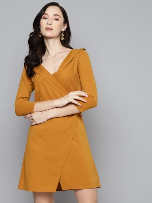 SASSAFRAS Women A-line Yellow Dress