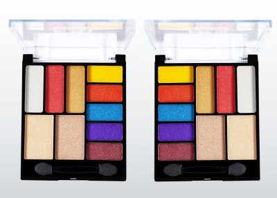 MYEONG Professional 10 Multi Color Eye Shadow Matte Shimmer Highly Pigmented Colorful Powder Long Lasting Waterproof Eye Shadow Palette 32 g(MULTI COLOR)