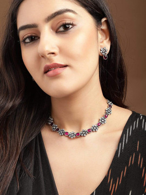 RUBANS Alloy Silver, Purple Jewellery Set(Pack of 1)