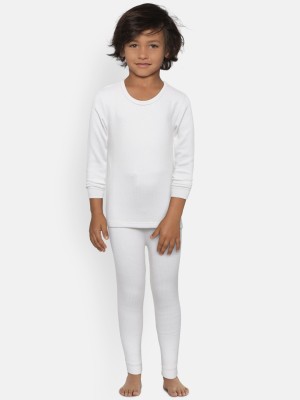 Kanvin Top - Pyjama Set For Boys(White, Pack of 2)
