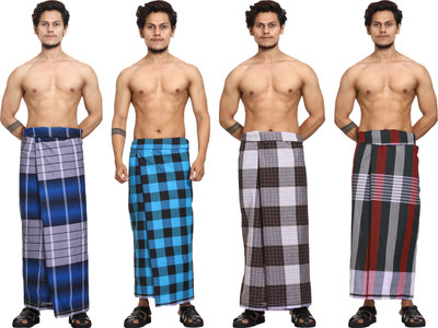 GOWRI TEX Checkered Multicolor Lungi