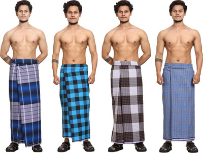 GOWRI TEX Checkered Multicolor Lungi