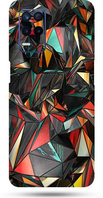 OggyBaba realme 8s Mobile Skin(Red Polygon Skin Matte Finish)