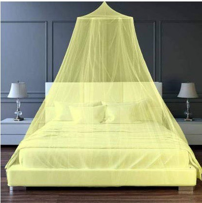 VD Enterprise Polyester Adults Washable Double bed Yellow color Polyester Mosquito Net Mosquito Net(Yellow, Ceiling Hung)