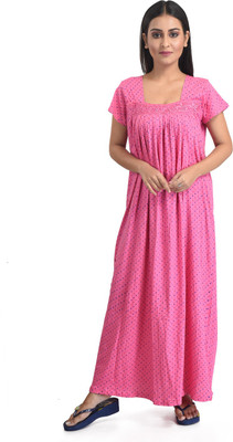 Piyali's Creation Women's Women Nighty(Pink)