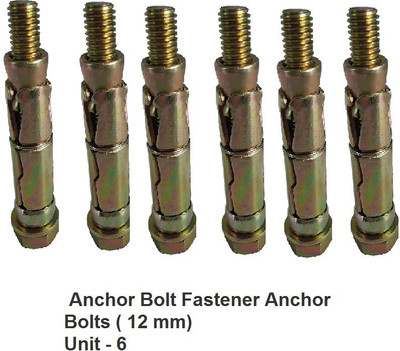 SS SASHA Nut & Bolt Set Nut & Bolt Set 12mm Wall Anchor Fasteners, Rust-Proof Expansion Screws for Concrete Walls ( 6 Pcs)(aluminium)
