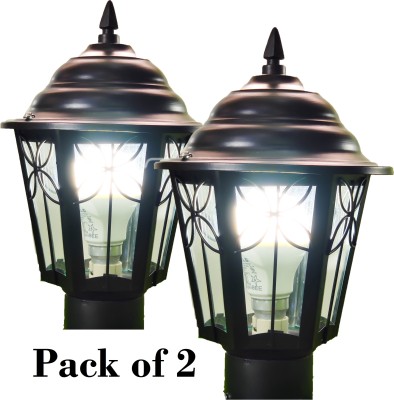 Cruv GL11_2PCs Gate Light Outdoor Lamp(Black)