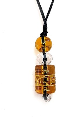 AIR9999 Tibetan Buddhist Auspicious Om Mani Padme Hum Engraved Lucky Charm Yellow Pendant For Men And Women Metal, Stone Pendant