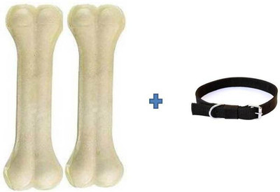 SAWAY 3'inch Chicken Dog Chew Bone 250g + Black Collar Free 1'inch- Chicken Dog Chew(250 g, Pack of 1)