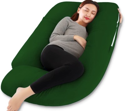 WILD MINT Microfibre Solid Pregnancy Pillow Pack of 1(Dark Green)