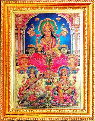 SUNINOW Laxmi ganesh saraswati photo frame Religious Frame
