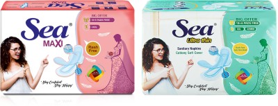 Sea 6 XL Maxi + 15 XXL Maxi Anti Bacterial, Rashes Free Cottony Soft Sanitary Pads/A Sanitary Pad(Pack of 21)