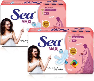 Sea Pack of 30 XXL Maxi Anti Bacterial,Rashes Free Cottony Soft Sanitary Pads for Women With Premium Quality Sanitary Pad(Pack of 30)