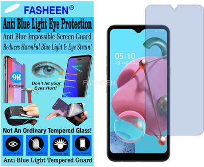 Fasheen Tempered Glass Guard for LG Q51 (Impossible UV AntiBlue Light)(Pack of 1)