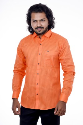 mercury Men Solid Casual Orange Shirt