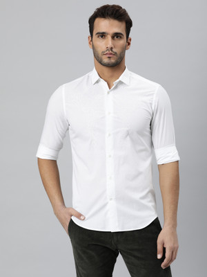 RARE RABBIT Men Solid Casual White Shirt
