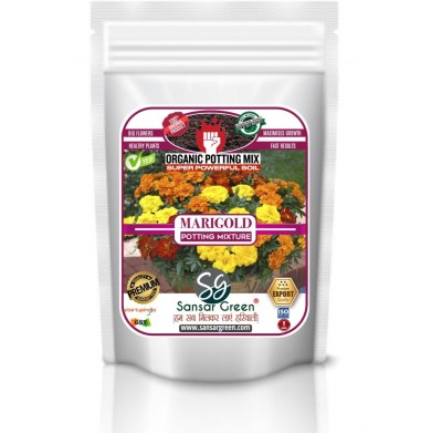 Sansar Green Marigold Potting Mixture, Essential Super Powerful Organic Soil Mixture for Marigold Plants with Active Micro Organism and ++ Growth Booster Potting Mixture(5 kg, Powder)