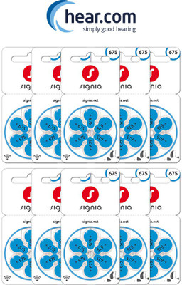 Signia Hearing Aid Battery 675- Pack of 60 Batteries 10966600-Hear.com Stethoscope Case(Blue)