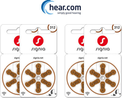 Signia Hearing Aid Battery 312- Pack of 24 Batteries 10966598-Hear.com Stethoscope Case(Brown)
