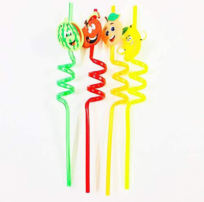 AL ATASH Crazy Drinking Straw(Multicolor, Pack of 4)