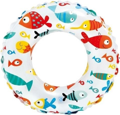 PRISMAXIC Fish Print Swim Ring Blow Up Floating Raft Tube for Pool |Beach, Age 3 to 6 Multi Swim Floatation Belt